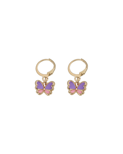 Girls Gold Plated Multi-Colour Butterfly Jewellery Set