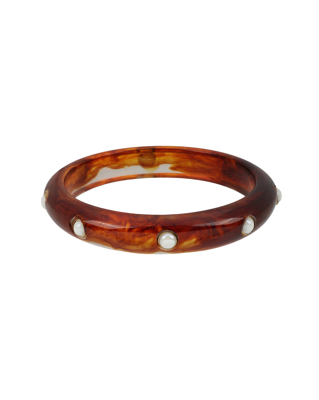 Set of 3 Fashionable Resin Bangle with Faux Pearl