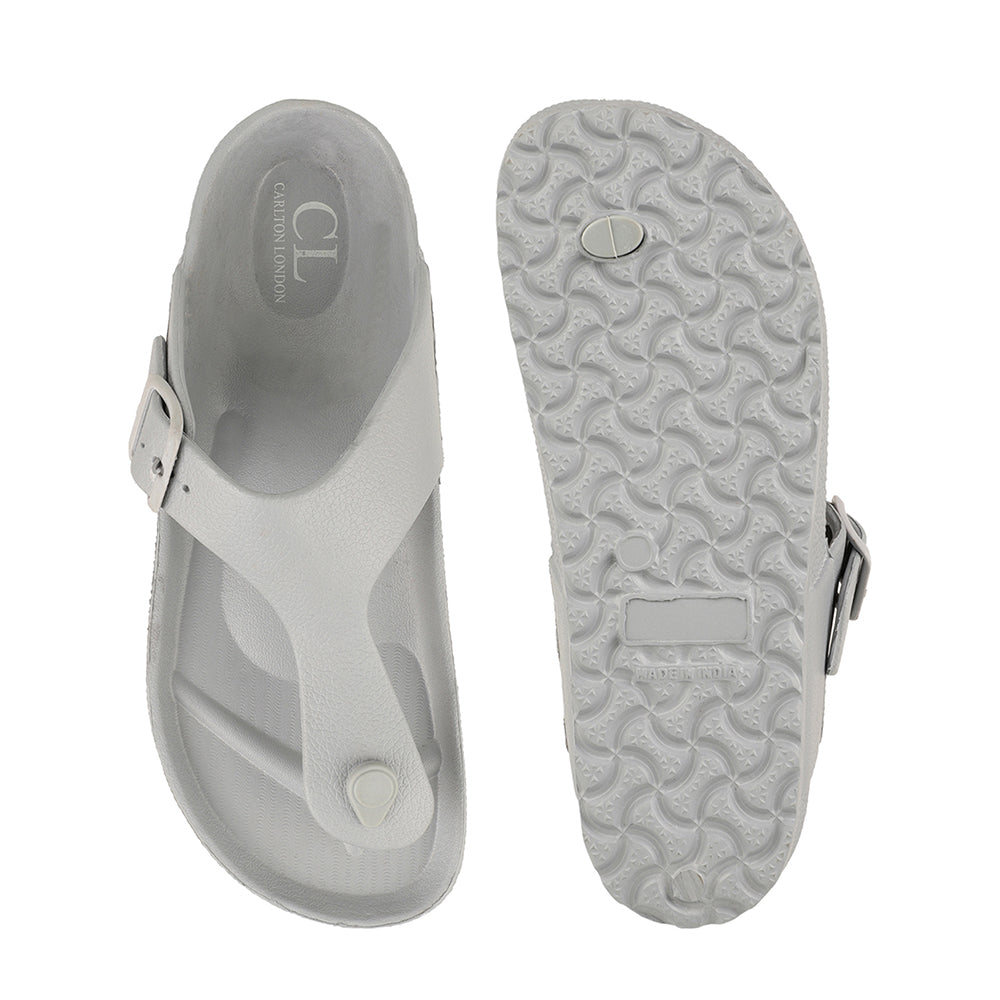 Men Solid Thong Slide with Adjustable Strap