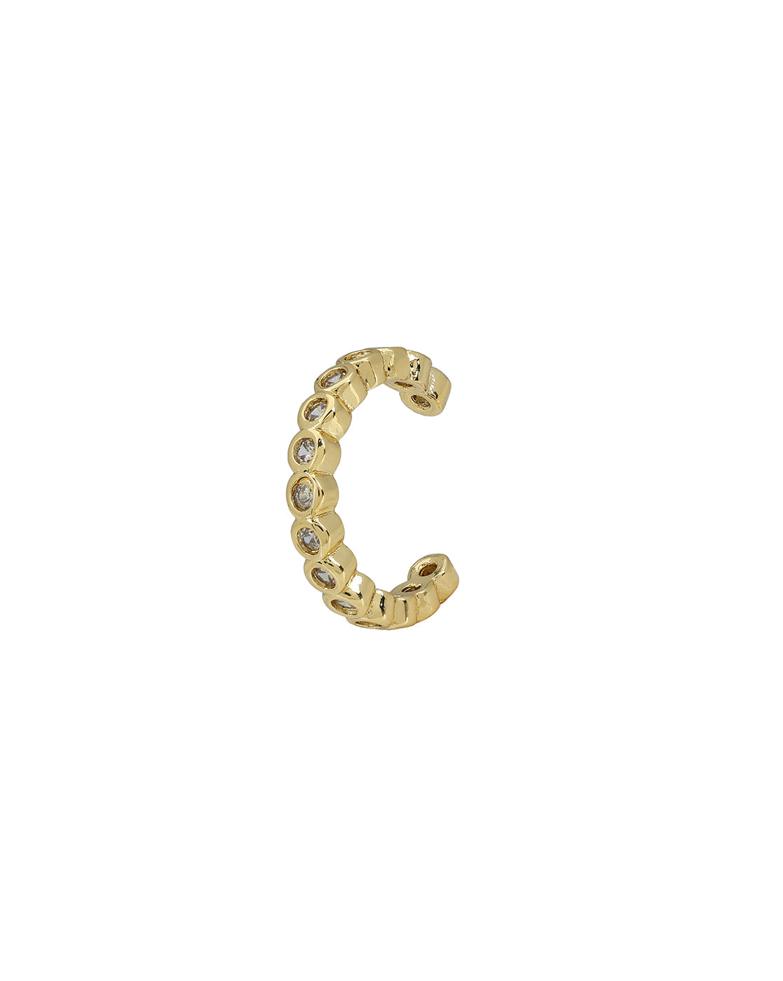 Gold Plated Designer Ear Cuff, Petite Stud &amp; Front-Back Earring Piercing Set
