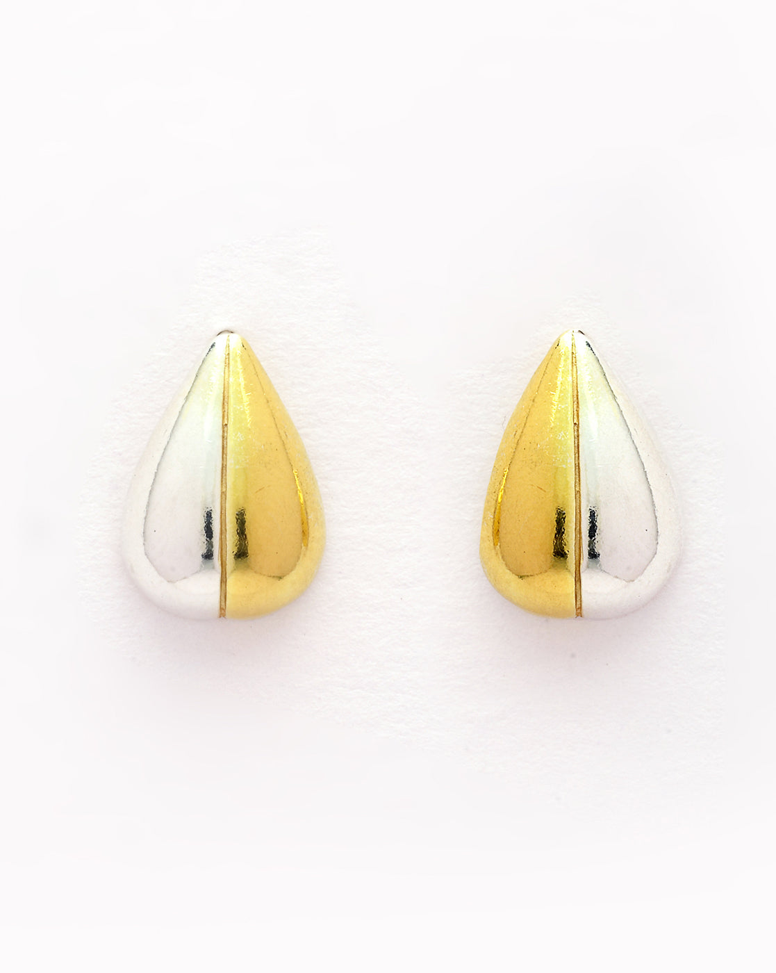 925 Sterling Silver Dual-Tone Plated Radiance Teardrop Stud Earring