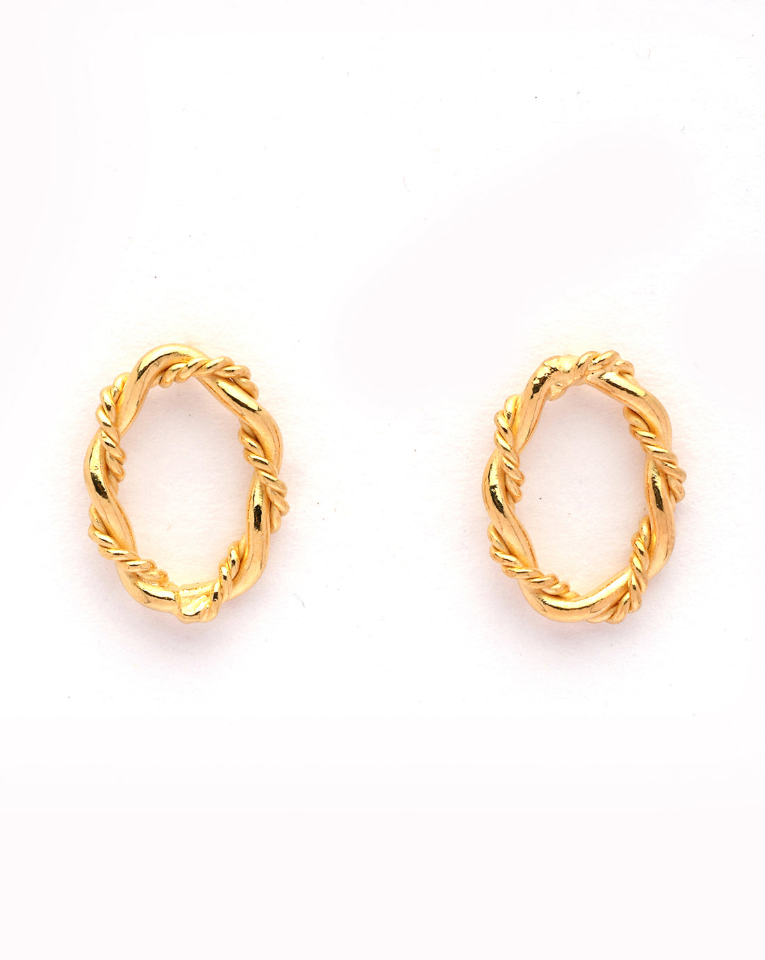 18kt Gold Plated Oval Stud Earring