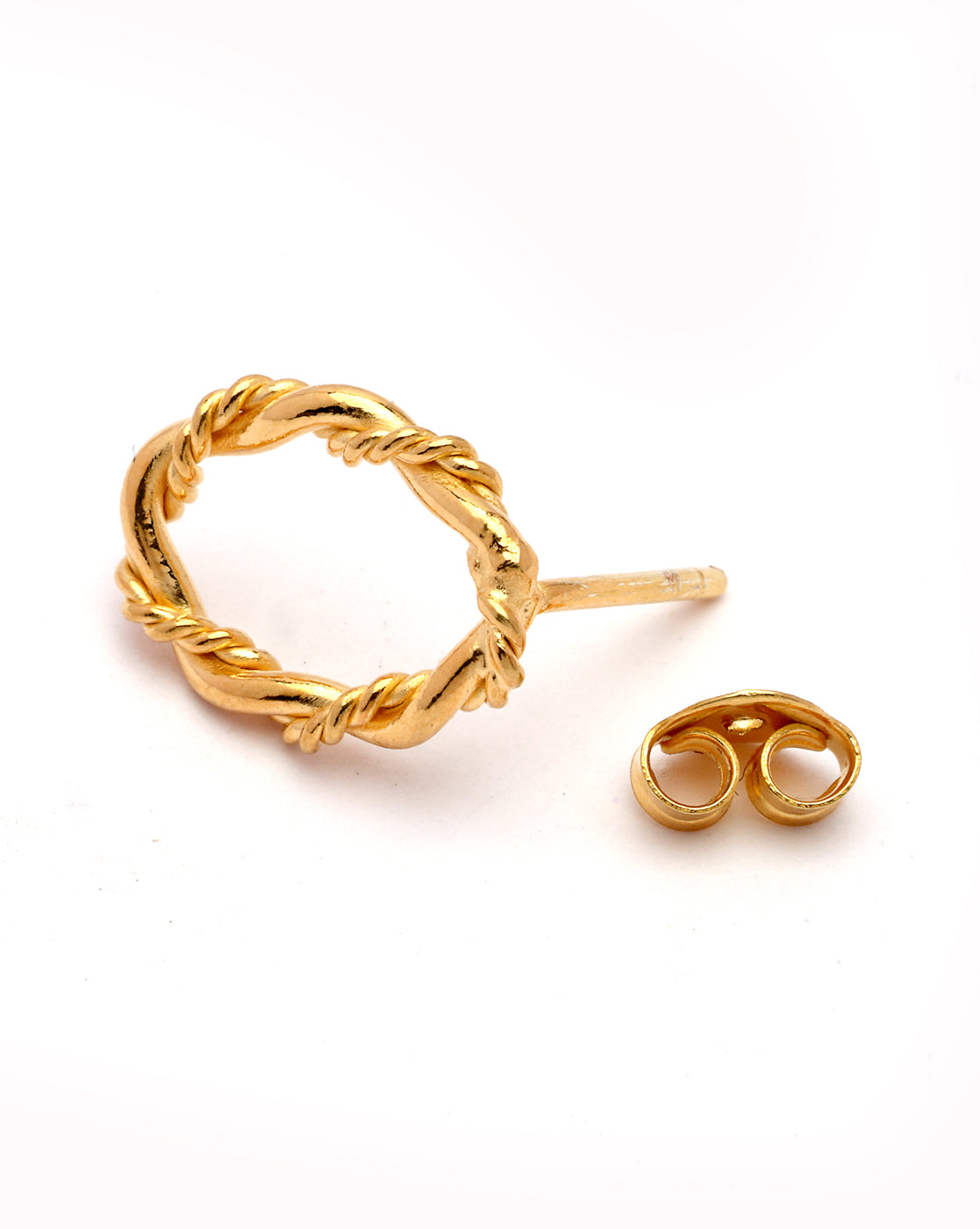 18kt Gold Plated Oval Stud Earring