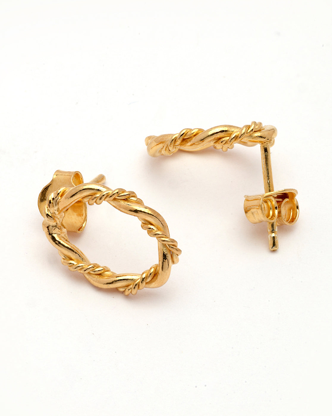 18kt Gold Plated Oval Stud Earring