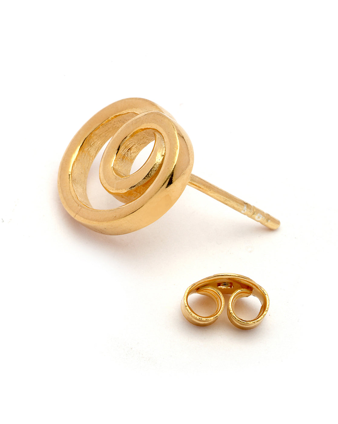 18kt Gold Plated Dual Curve Stud Earring