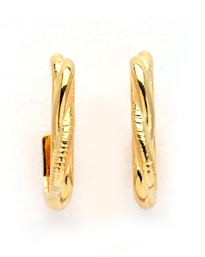 18kt Gold Plated Square Half Hoop Earring