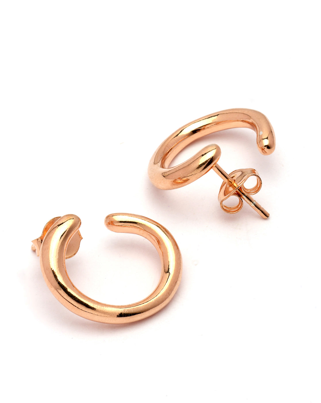 18kt Rose Gold Plated Contemporary Stud Earring