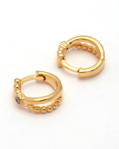 18kt Gold Plated CZ Mini Hoop Earring