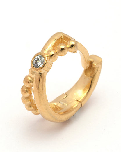 18kt Gold Plated CZ Mini Hoop Earring