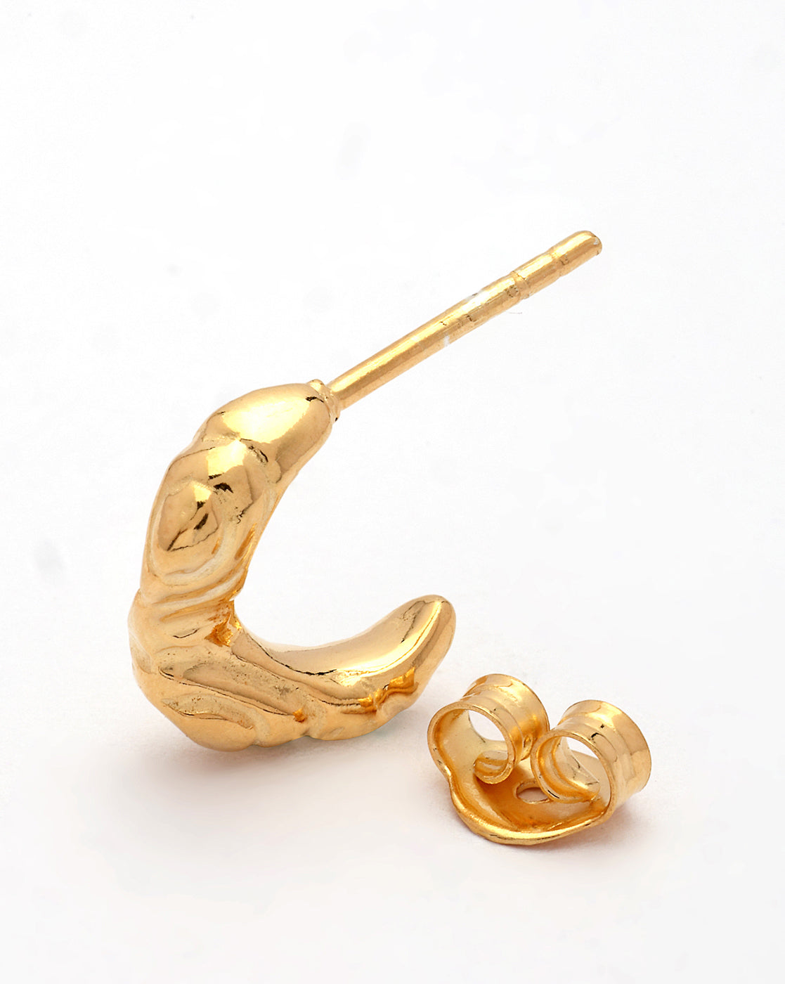 18kt Gold Plated Crescent Curve Half Hoop Earring