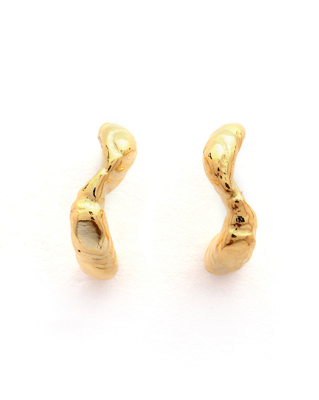 18kt Gold Plated Crescent Curve Half Hoop Earring