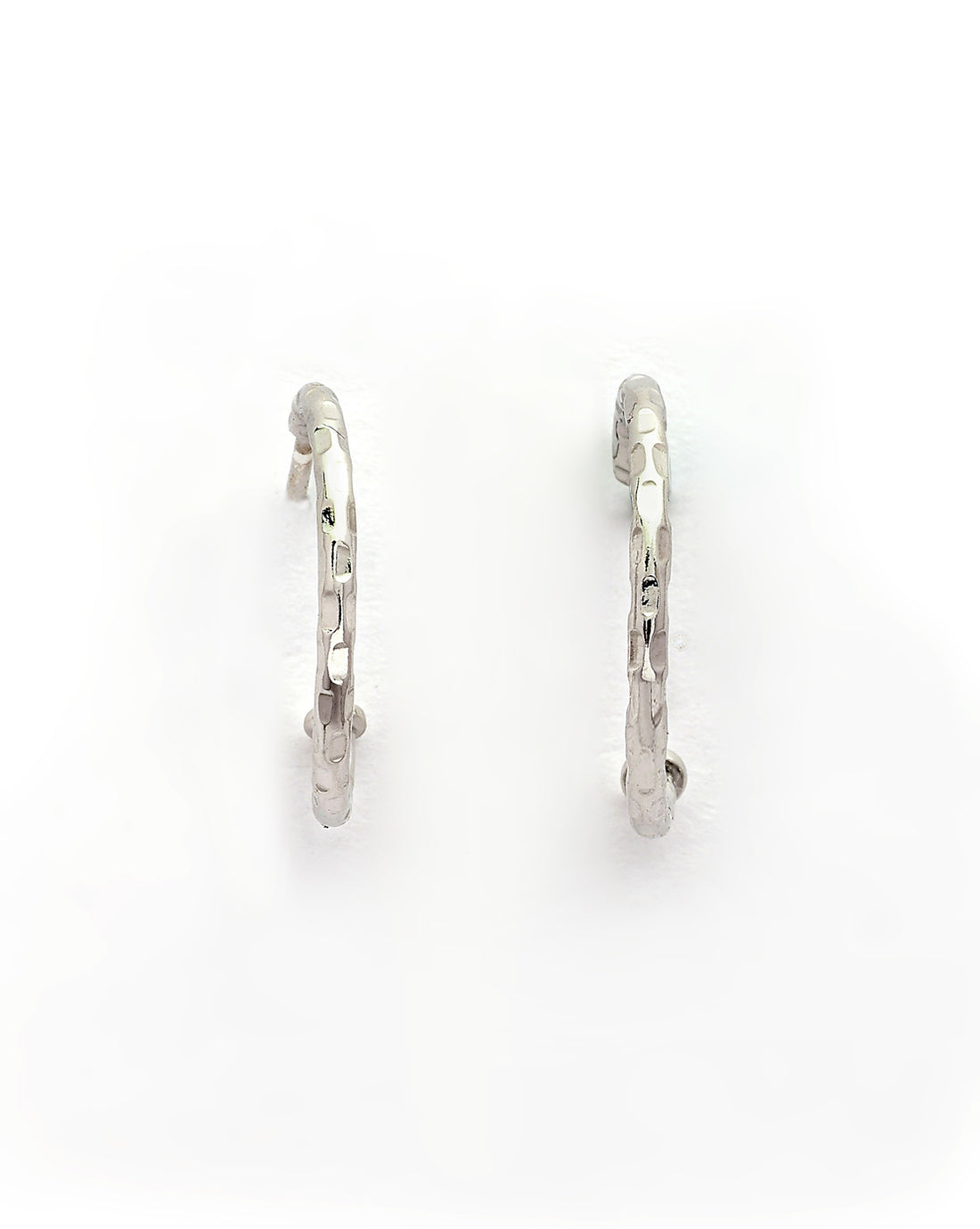 925 Sterling Silver Rhodium Plated Half Hoop Earring