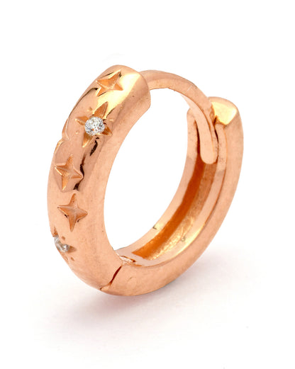 18kt Rose Gold Plated CZ Mini Hoop Earring