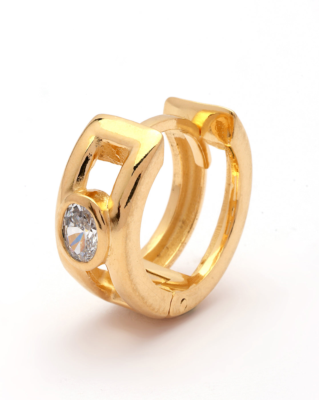 18kt Gold Plated CZ Circular Hoop Earring