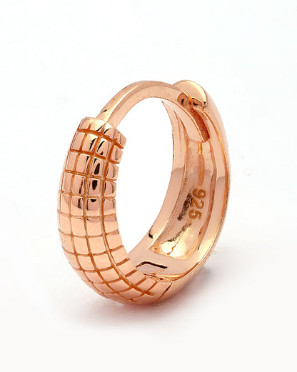 925 Sterling Silver 18kt Rose Gold Plated Timeless Classic Hoop Earring