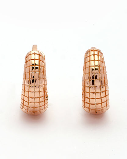 925 Sterling Silver 18kt Rose Gold Plated Timeless Classic Hoop Earring