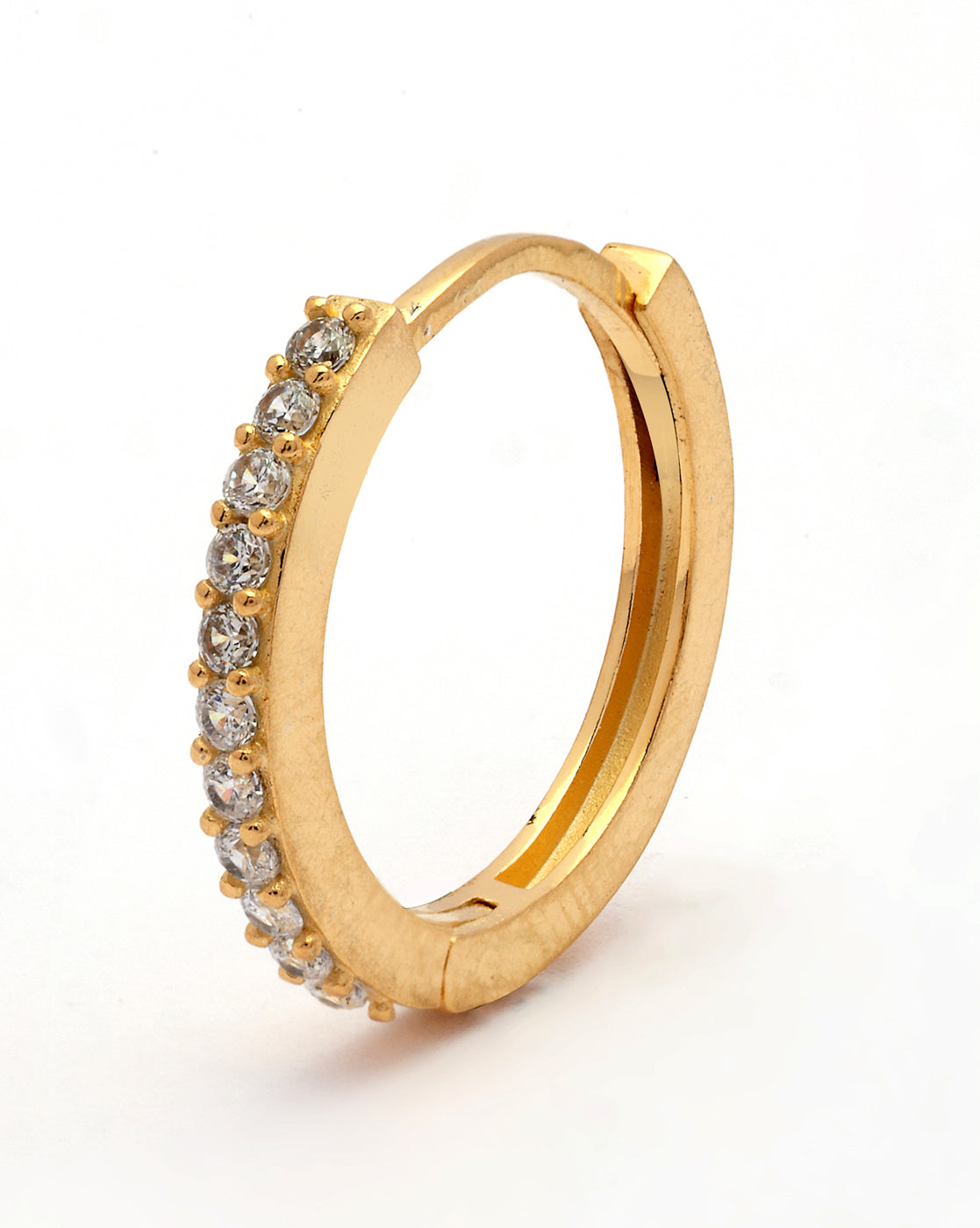 18kt Gold Plated CZ Hoop Earring
