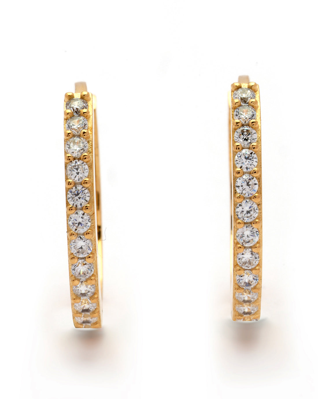 18kt Gold Plated CZ Hoop Earring
