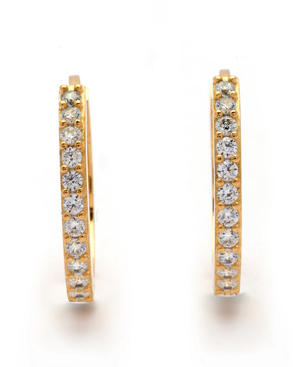 18kt Gold Plated CZ Hoop Earring