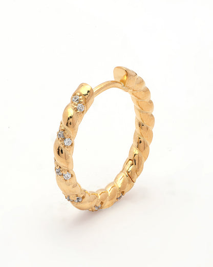 18kt Gold Plated CZ Hoop Earring