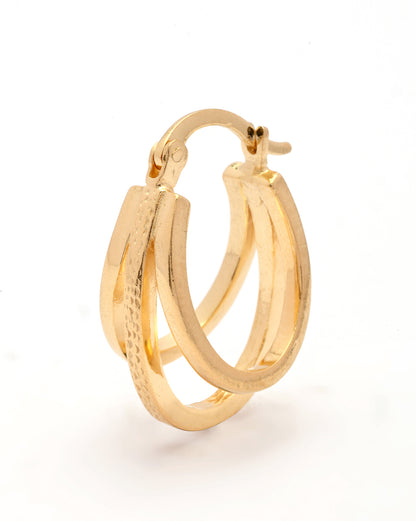 18kt Gold Plated Oval Hoop Earring