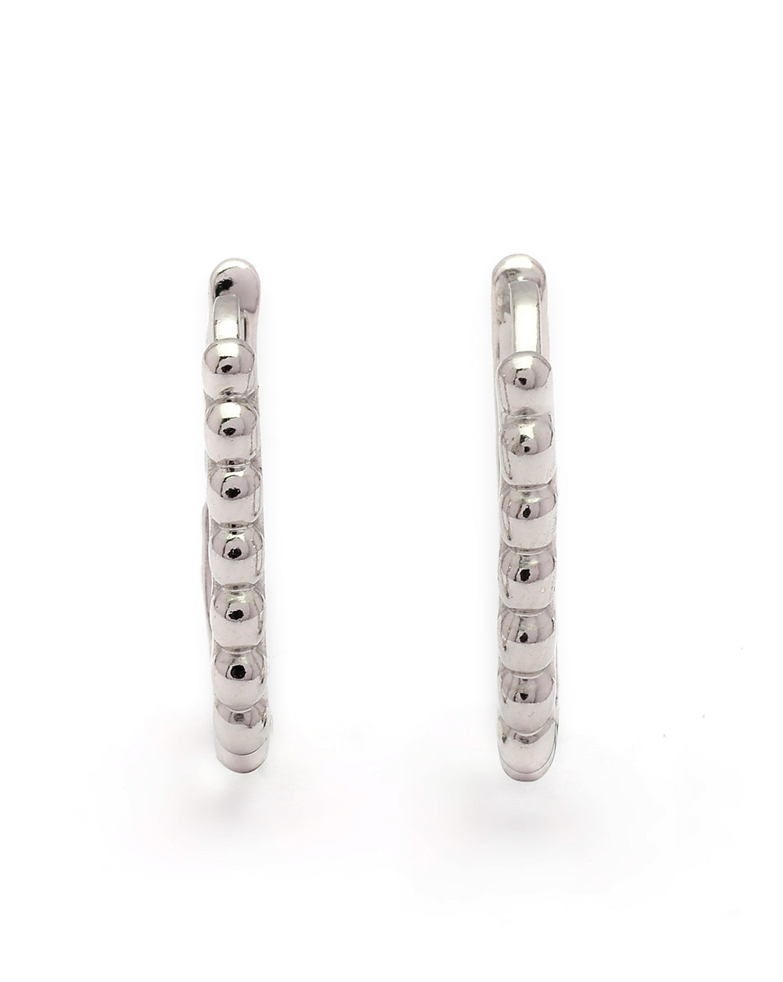 925 Sterling Silver Rhodium Plated Oval Hoop Earring