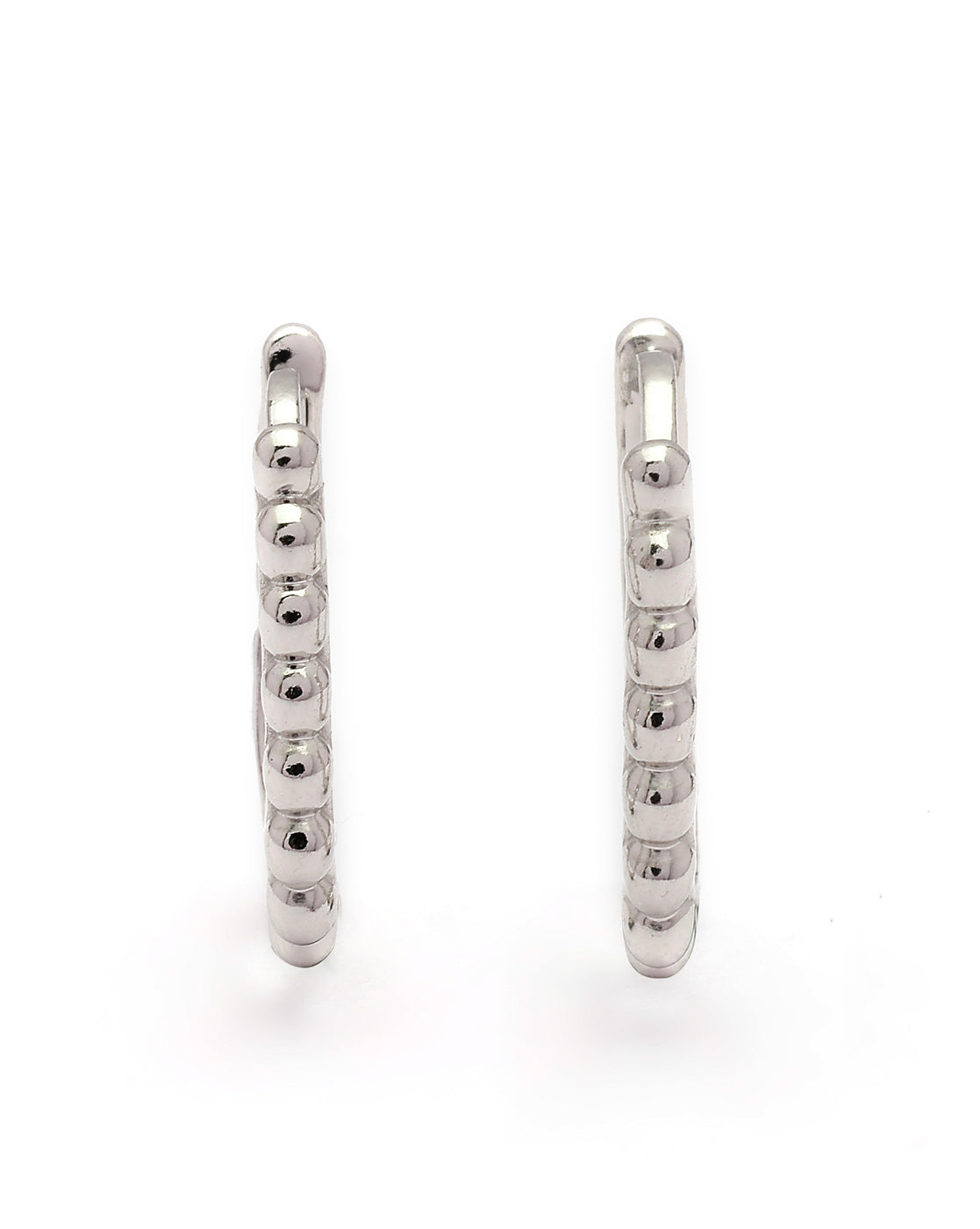 925 Sterling Silver Rhodium Plated Oval Hoop Earring