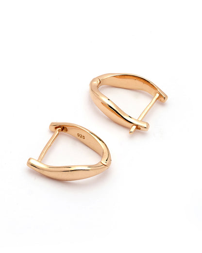 925 Sterling Silver 18kt Rose Gold Plated Signature Wave Hoop Earring