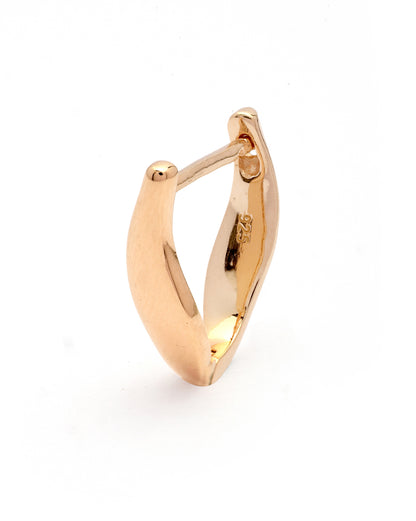 925 Sterling Silver 18kt Rose Gold Plated Signature Wave Hoop Earring