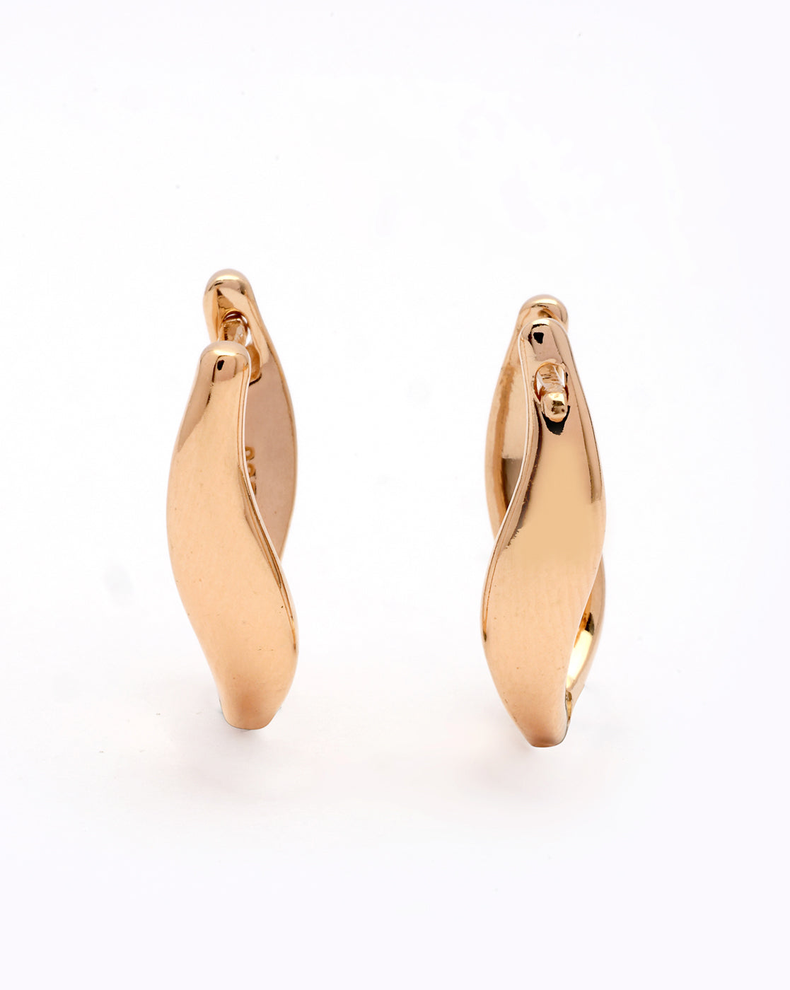 925 Sterling Silver 18kt Rose Gold Plated Signature Wave Hoop Earring