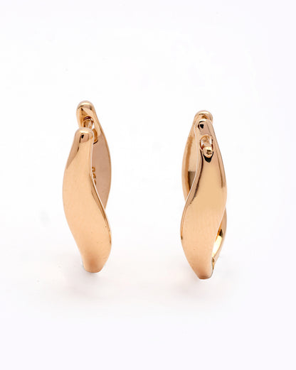 925 Sterling Silver 18kt Rose Gold Plated Signature Wave Hoop Earring