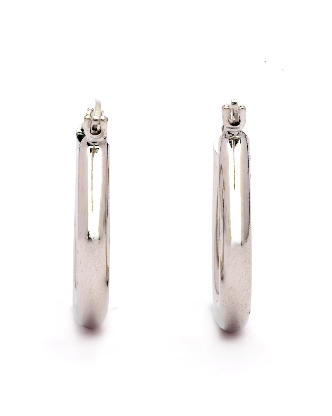 Rhodium Plated Circular Hoop Earring