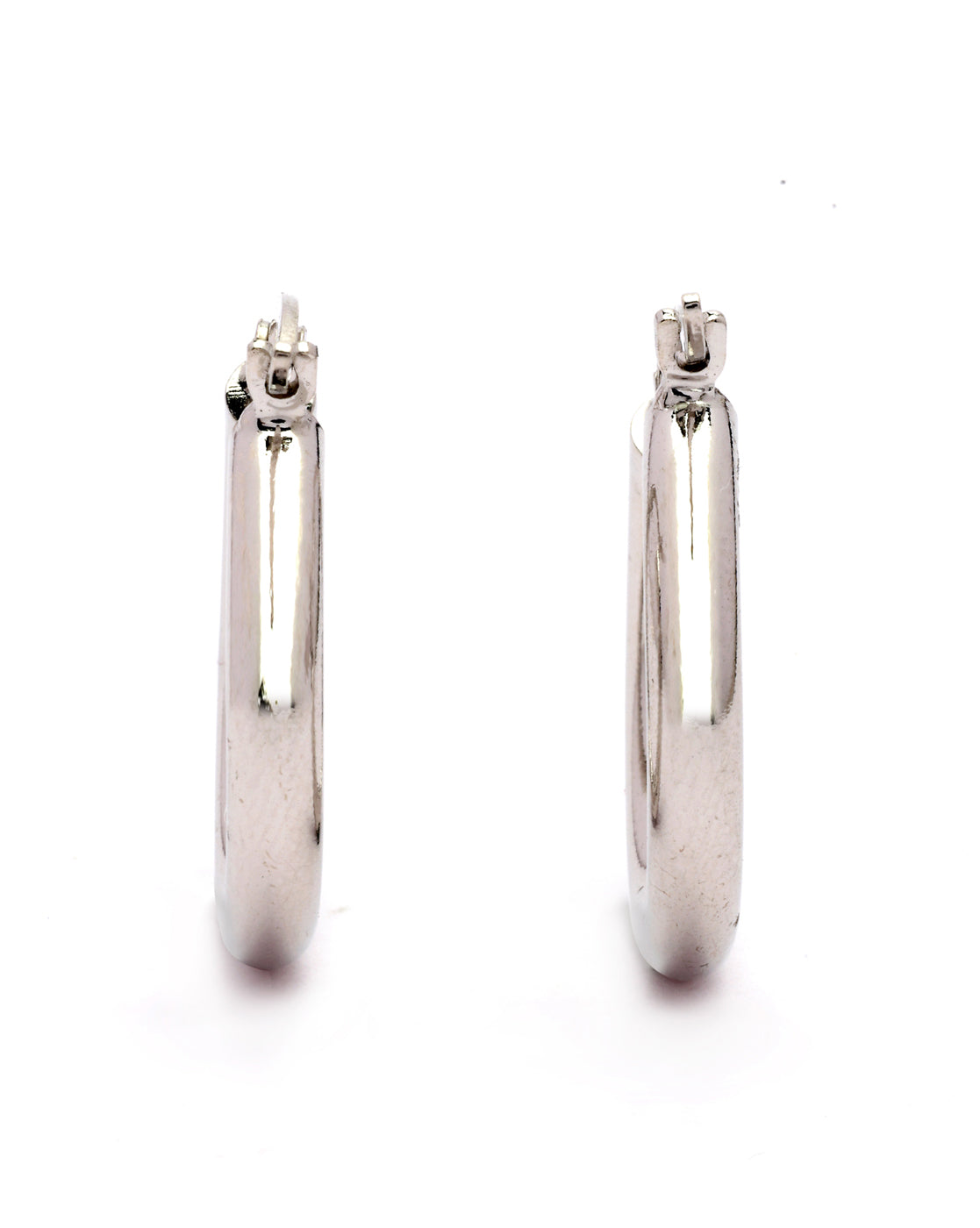 Rhodium Plated Circular Hoop Earring