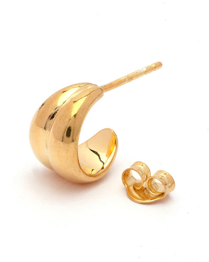 18kt Gold Plated Contemporary Half Hoop Earring
