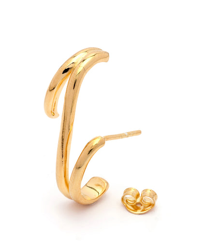 18kt Gold Plated Contemporary Stud Earring