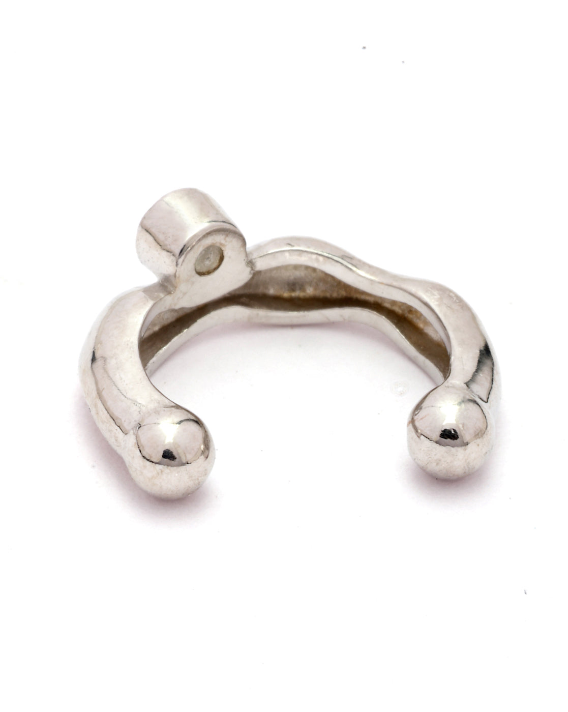 Rhodium Plated CZ Ear Cuff Earring