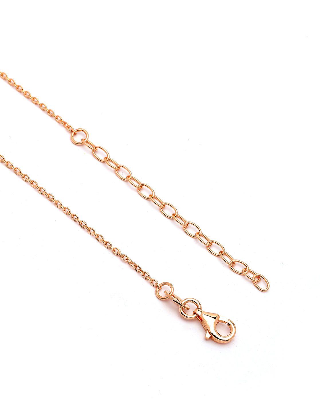 925 Sterling Silver 18kt Rose Gold Plated CZ Floral Penand and Chain