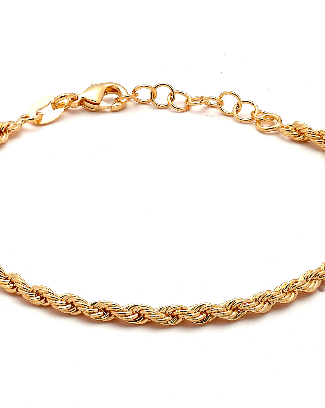 18kt Gold Plated Braided Link Wraparound Bracelet