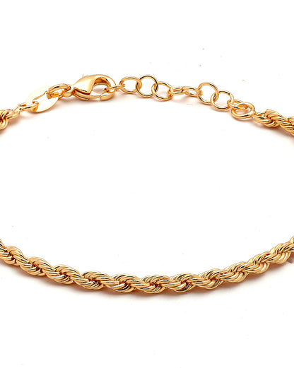 18kt Gold Plated Braided Link Wraparound Bracelet