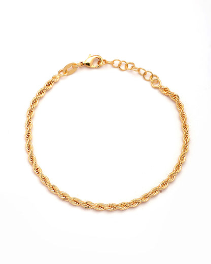 18kt Gold Plated Braided Link Wraparound Bracelet