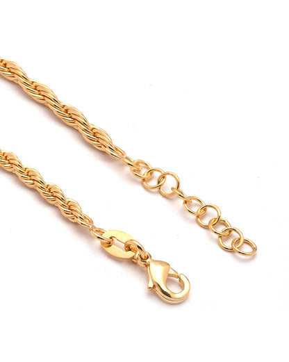 18kt Gold Plated Braided Link Wraparound Bracelet