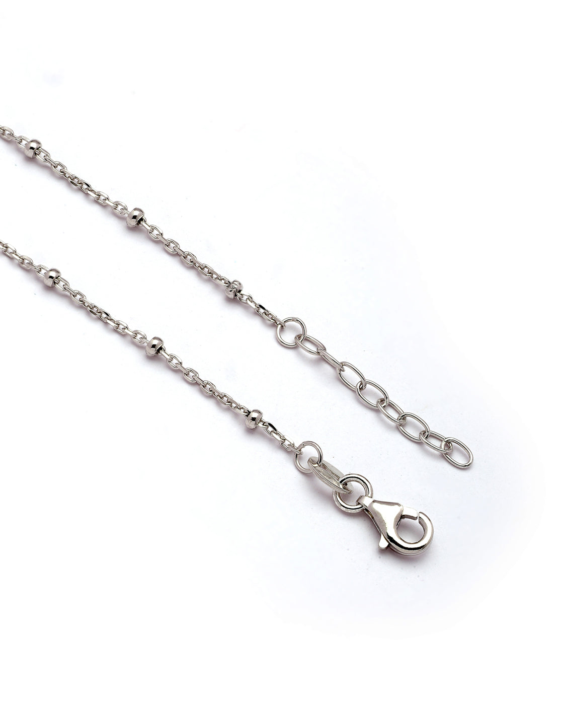 925 Sterling Silver Rhodium Plated CZ Heart Charm Bracelet