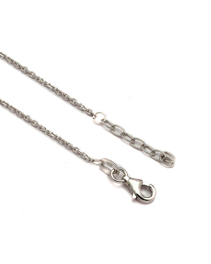925 Sterling Silver Rhodium Plated Heart Charm Bracelet