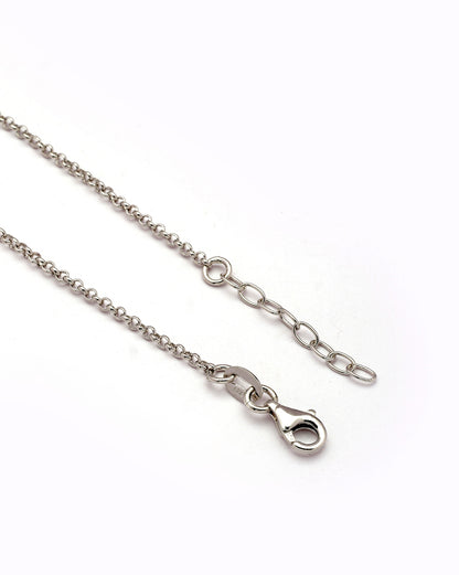 925 Sterling Silver Rhodium Plated CZ Floral Charm Anklet