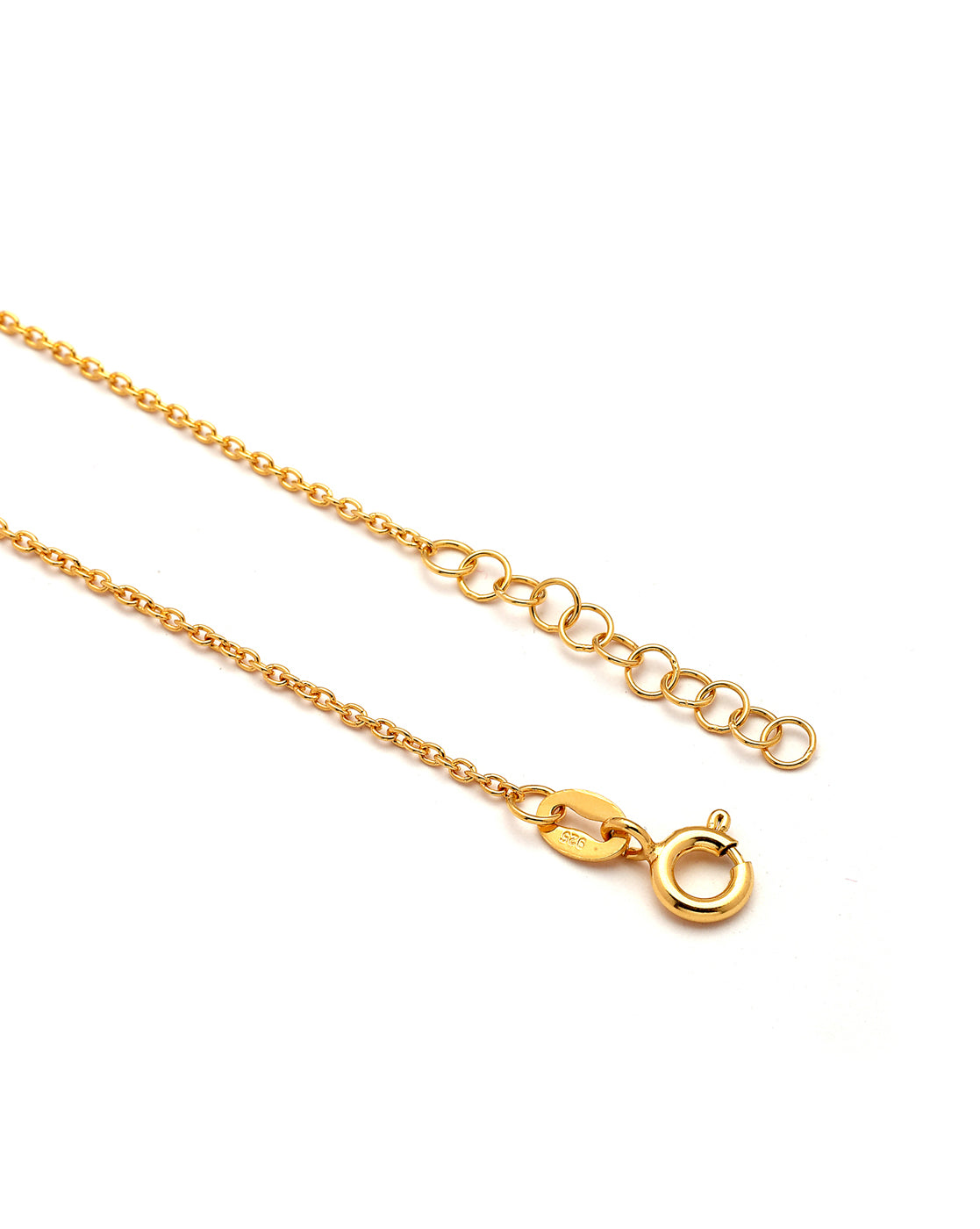 925 Sterling Silver 18KT Gold-Plated CZ Palm Tree Anklet