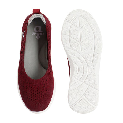 Women Round Toe Flyknit Lightweight Slip-On Sneakers