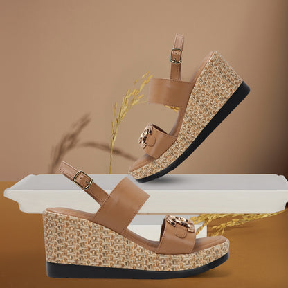 Woven Espadrille Wedge Sandals with Ankle Strap