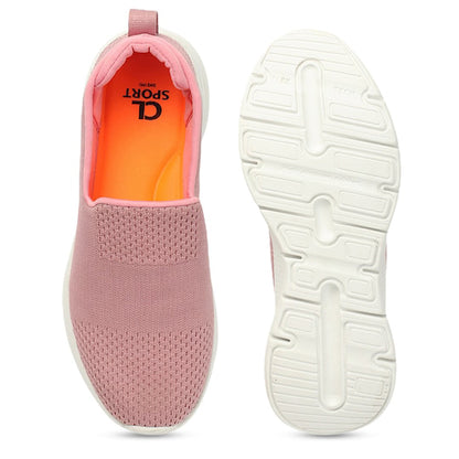 Women Round Toe Flyknit Lightweight Slip-On Sneakers