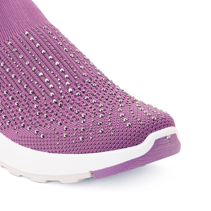 Women Embellished Flyknit Lightweight Slip-On Sneakers