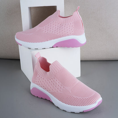 Women Comfortable Flyknit Lightweight Slip-On Sneakers